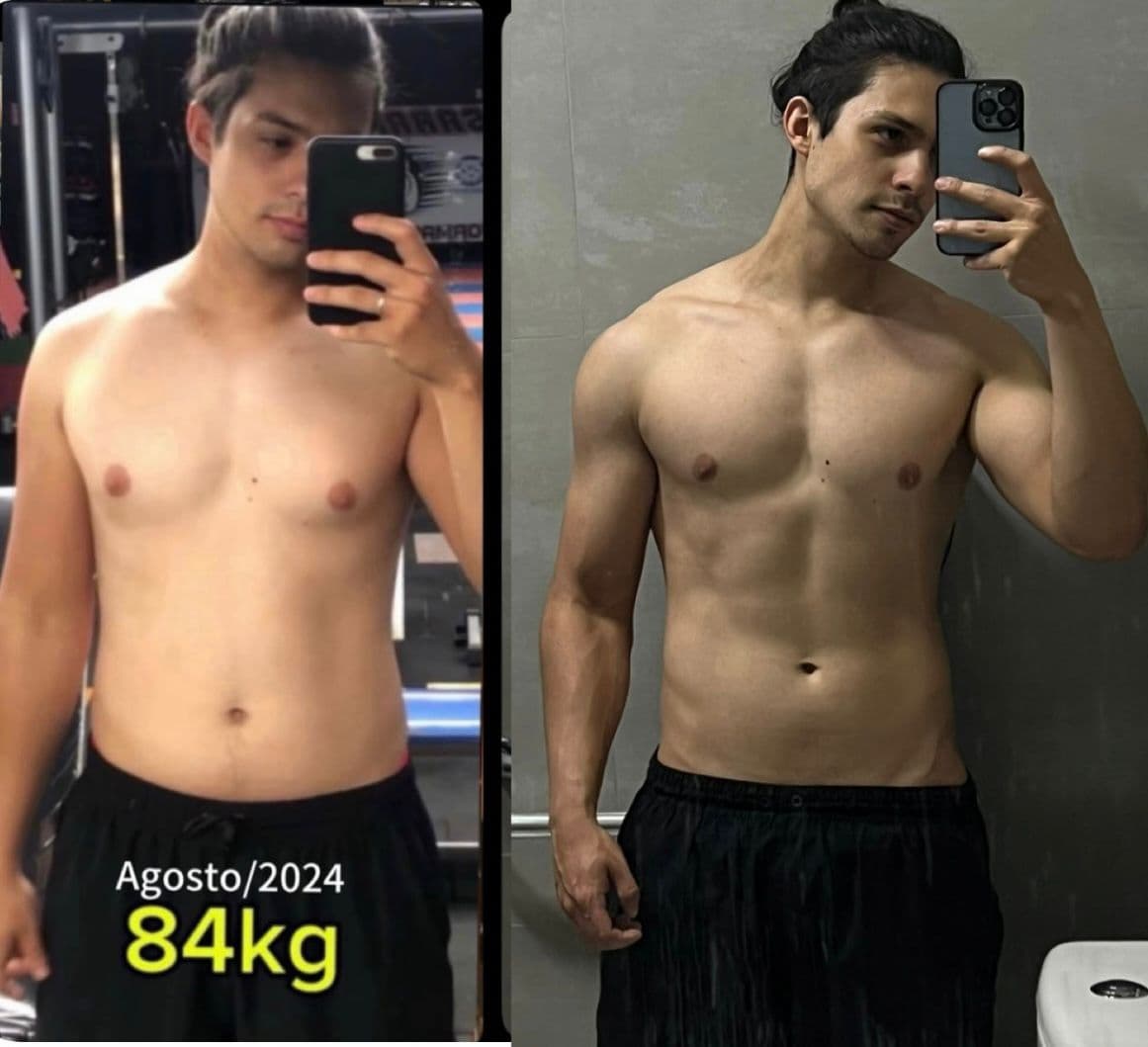 Transformação: 84kg → Definido